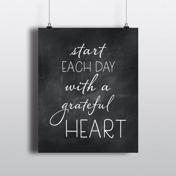 Start Each Day With A Grateful Heart Wall Decor Bathroom Etsy