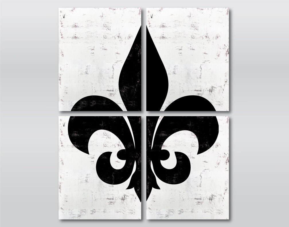 French Fleur de lis Modern Wall Decor Gallery Wrapped CANVAS Etsy
