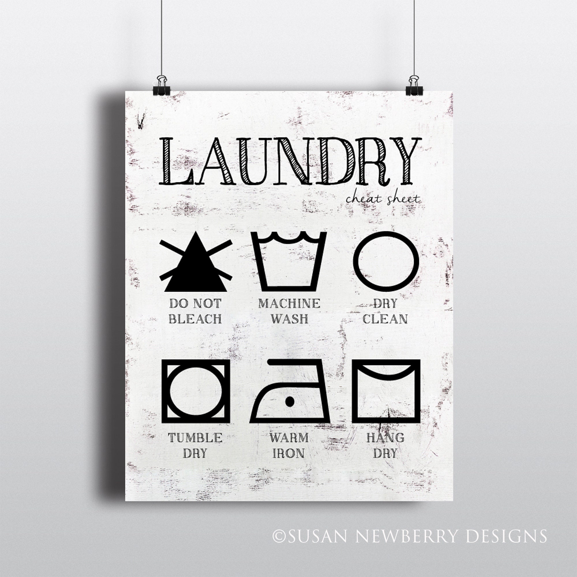 Laundry Wall Art Laundry Cheat Sheet Wall Art room decor | Etsy