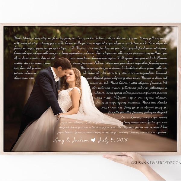 Wedding Photo with Song Lyrics PRINT OR CANVAS - First Dance Song  Wedding Vows - Unique Wedding, Anniversary Gift