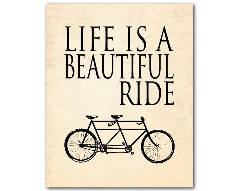 Life is a beautiful ride inspirational quote word art PRINT Etsy