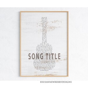 Guitar Shape song lyrics wall art - Favorite Song - First Dance - Wedding Anniversary PRINT OR CANVAS