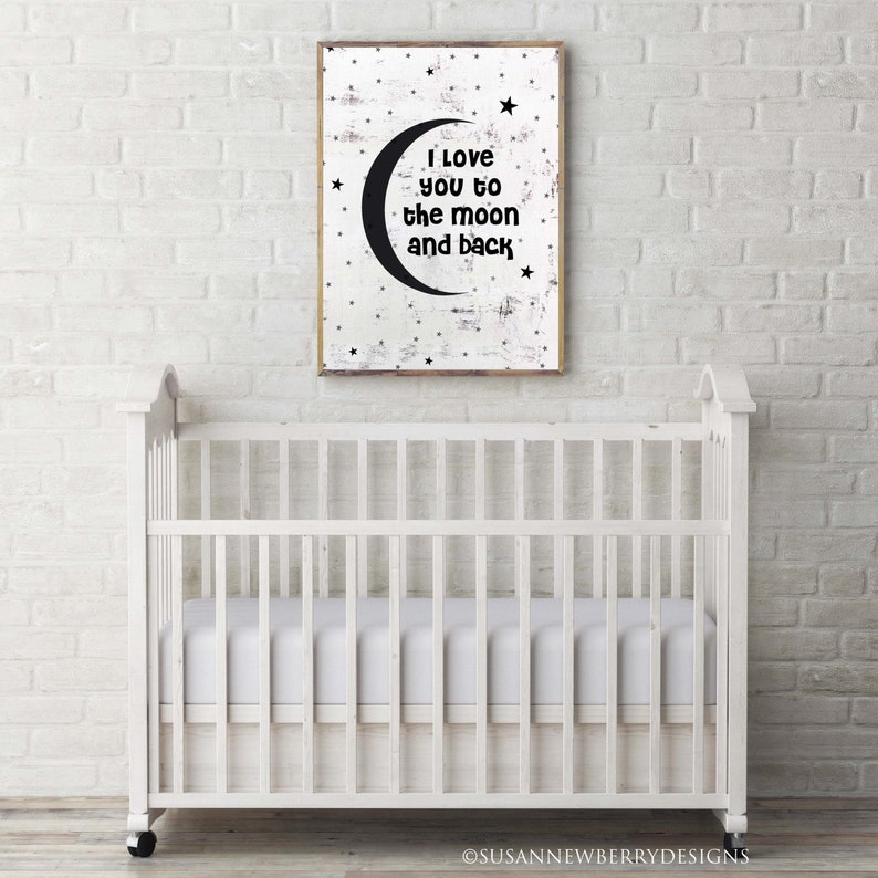 I Love You to the Moon and Back Nursery Wall Art Kids Wall Etsy