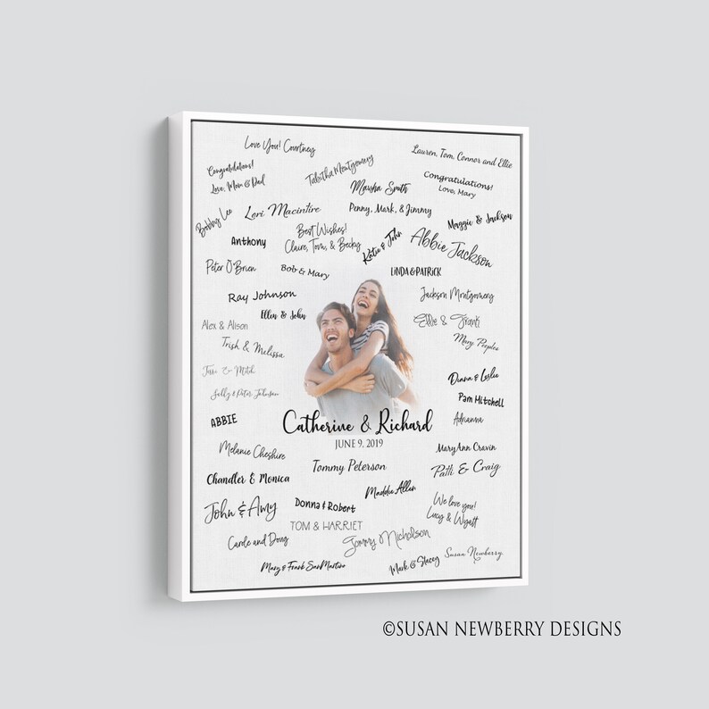 Alternative Wedding Guest Book CANVAS Art Picture Guest Book Etsy