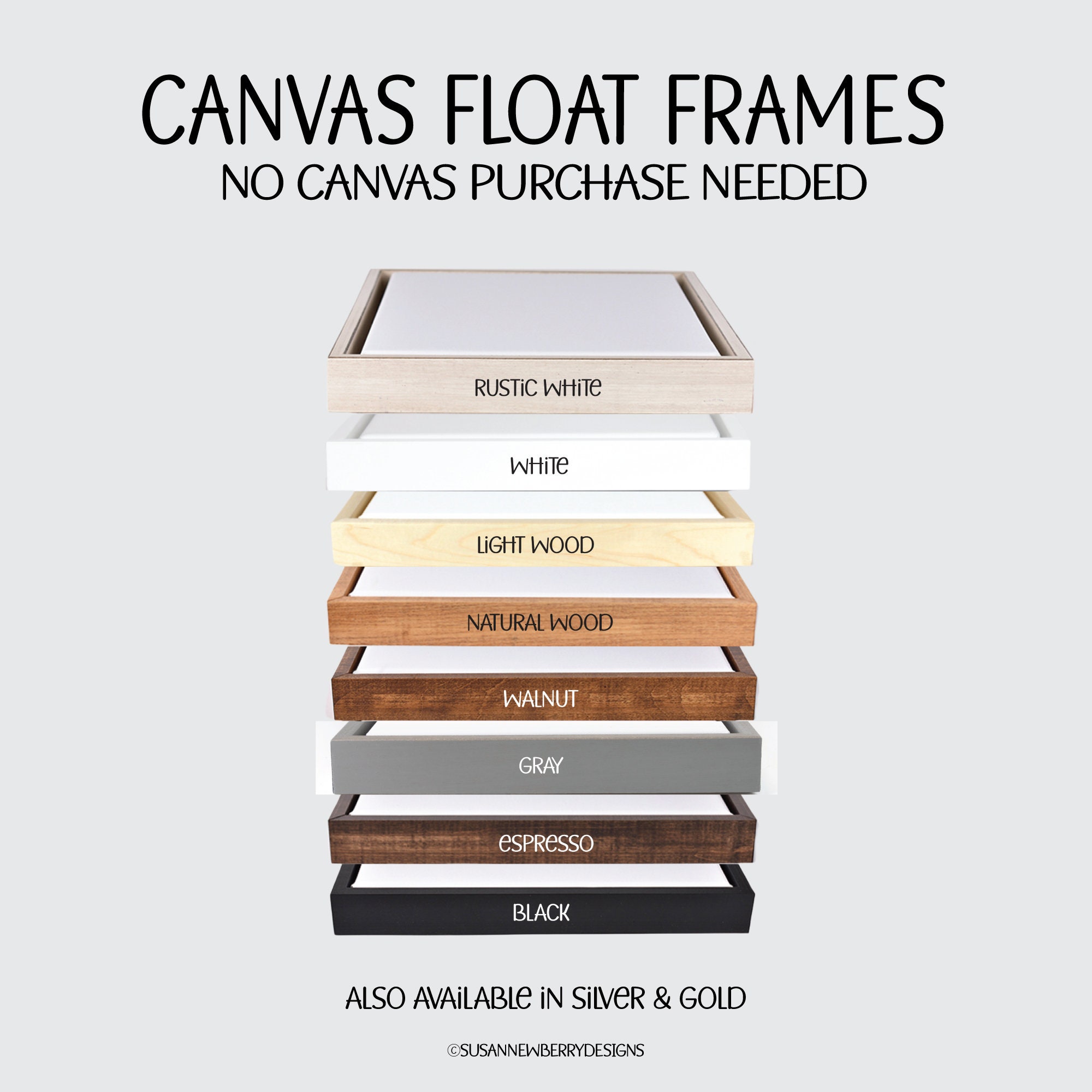 Custom FLOAT frames for YOUR CANVAS - .75 width only - No canvas purchase necessary