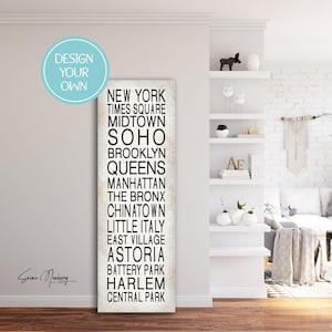 Custom Locations Subway Style Canvas Wall Art - Create Your Own Subway Sign