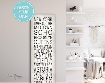 Custom Locations Subway Style Canvas Wall Art - Create Your Own Subway Sign