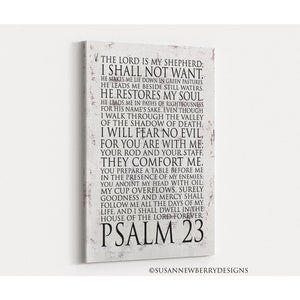 Psalm 23 The Lord is my shepherd I shall not want Bible verse Twenty third Psalm Scripture PRINT or CANVAS Christian Wall Art zdjęcie 1