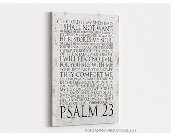 Psalm 23 The Lord is my shepherd I shall not want - Bible verse Twenty third Psalm - Scripture PRINT or CANVAS - Christian Wall Art