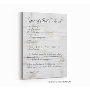 Custom Recipe Wall Art: Family Heirloom Kitchen Decor Print or Canvas