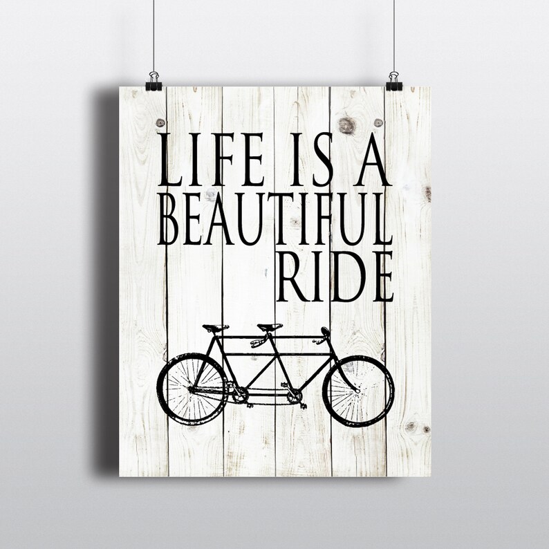 Life is a beautiful ride inspirational quote word art PRINT Etsy
