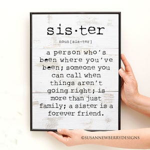 A sister is a person Sister Quote in Print or Canvas - Gift for Sister - Nursery Wall Decor for little girl