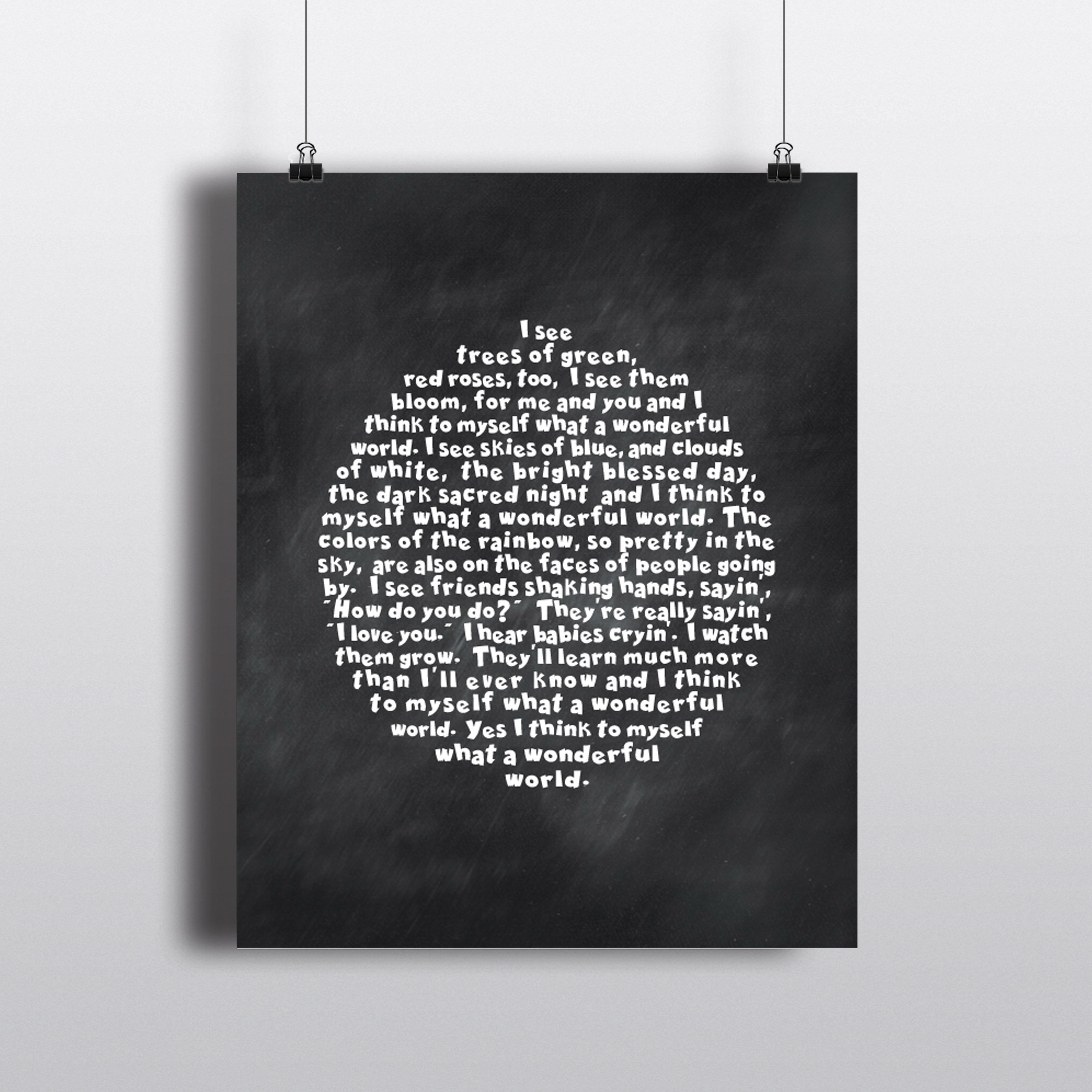 Everywhere Grey Heart Song Lyric Quote Print 
