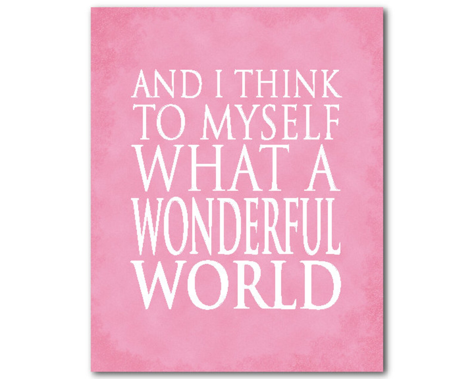 And I Think to Myself What a Wonderful World Song Lyrics Etsy