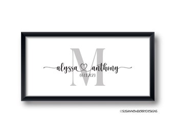 Alternative Wedding Guest Book  V - Personalized Wedding Sign - Wedding Guest Sign In Print or Canvas
