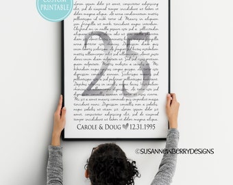 25th Anniversary Silver Wedding Anniversary ART PRINTABLE - Wedding Song - Wedding Vows