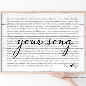 Your vows, song lyrics PRINT OR CANVAS - Custom Wedding Gift - Personalized Anniversary Gift - Wall Décor - Bedroom Wall Art - Gift for her