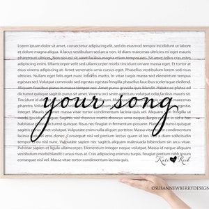 Your vows, song lyrics Print or Canvas Custom Wedding Gift - Personalized Anniversary Gift - Wall Décor - Bedroom Wall Art - Gift for couple