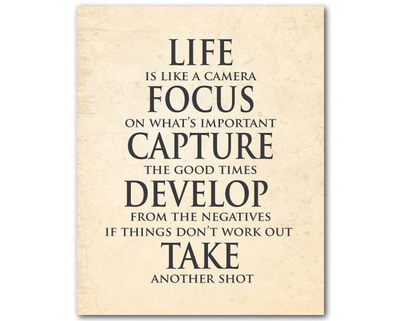 Life is Like a Camera Focus on What's Important Etsy