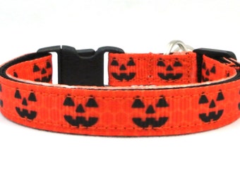 Jack-O'-Lantern Halloween Breakaway Cat Collar