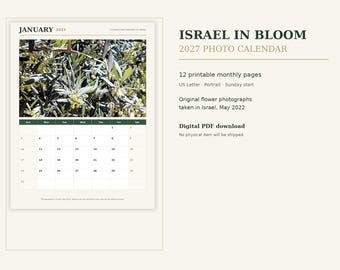 Flowers in Bloom 2027 Photo Calendar | Original Flower Photographs (Digital Download)