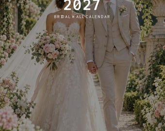 2027 Bridal Calendar Printable PDF | Elegant Wedding Wall Calendar