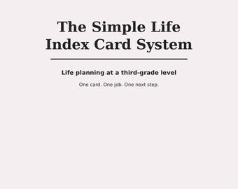 Simple Life Index Card System | 3x5 Productivity Planner (PDF Download)