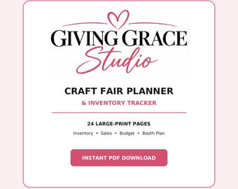 Craft Fair Planner & Inventory Tracker, Large Print Printable Booklet, Vendor Sales Log PDF