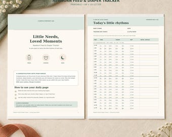 Newborn Feed & Diaper Tracker Printable | A4 + US Letter