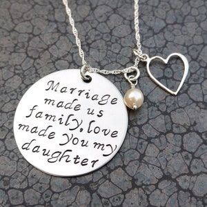 Gift for Daughter In Law, Necklace for Step Daughter, Love Made You My Daughter, Jewelry