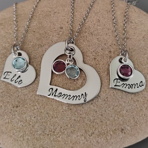 Mother Daughter Necklace Set, Birthstone Necklaces For Mother Daughter, Handmade Gifts