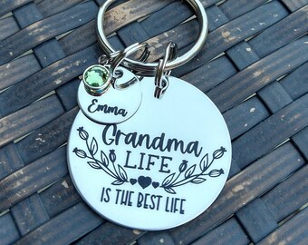 Personalized Keychain For Grandma, Mother's Day Gift For Grandma, Custom Grandma Keychain