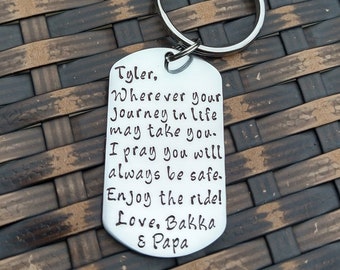 Gift For New Driver, Guardian Angel Keychain, Personalized Sweet 16 Gift, Teen Driver Gift