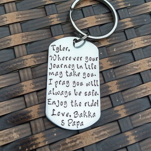Gift For New Driver, Guardian Angel Keychain, Personalized Sweet 16 Gift, Teen Driver Gift
