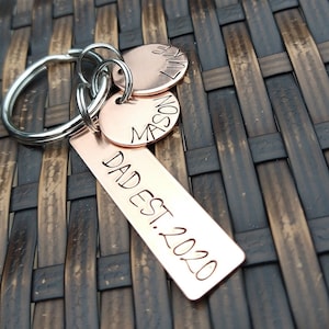 Personalized Keychain For Dad From Kids, Dad Birthday Gift, Childrens Name Keychain, Personalized Gifts For Dad