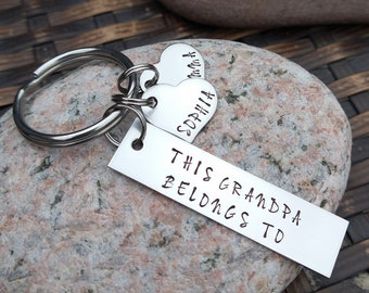 Custom Kids Names Keychain Personalized Keychain For Grandpa Grandchildren's Names Keychain