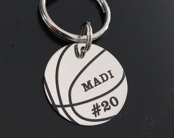 Basketball Keychain With Number, Basketball Gifts For Players, Personalized Basketball Mom Gift