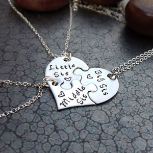 Puzzle Piece Necklace Sisters Jewelry Family Jewelry - Etsy
