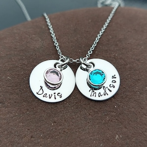 Necklace for Mom, Mother's Necklace, Personalized Jewelry, Children's Name Necklace, Birthstone Necklace