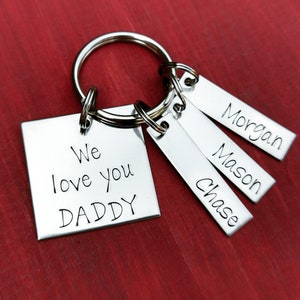 Sentimental Gift For Dad For Father's Day Personalized Keychain For Dad With Childrens Names