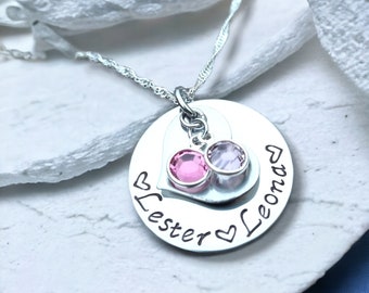 Custom Mother's Gift Personalized Mother's Necklace With Birthstones, Handmade Jewelry