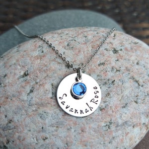 Name Necklace, Birthstone Jewelry, Personalized Gift For Teen, Child Birthday Gift
