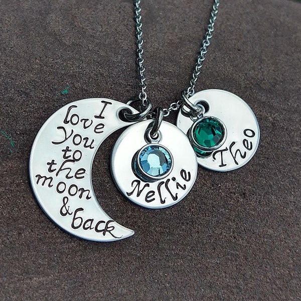 I Love You To The Moon and Back Necklace, Valentines Gift Idea For Women, Handmade Jewelry