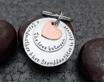 Keychain for Grandma...Grandma Keychain The Love Between A Grandmother And Her Granddaughter Is Forever Woman's Keychain