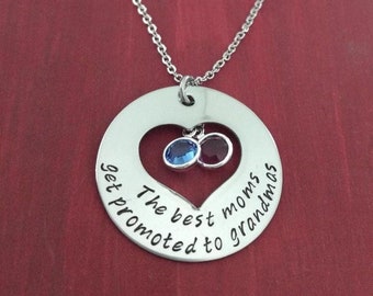 Grandma Necklace The Best Moms Get Promoted to Grandmas Pregnancy Announcement