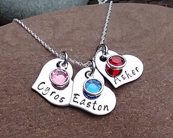 Custom Mom Necklace Personalized Mother's Jewelry Heart Name Necklace