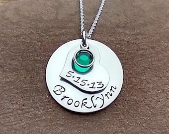 Personalized Mother's Jewelry, Mother's Necklace With Birthstones, Handmade Jewelry, Personalized Gift