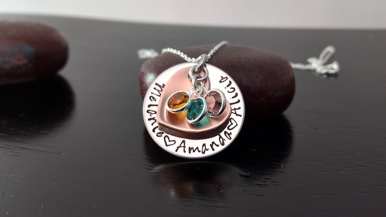 Custom Birthstone Necklace For Mom Personalized Mother's image 1