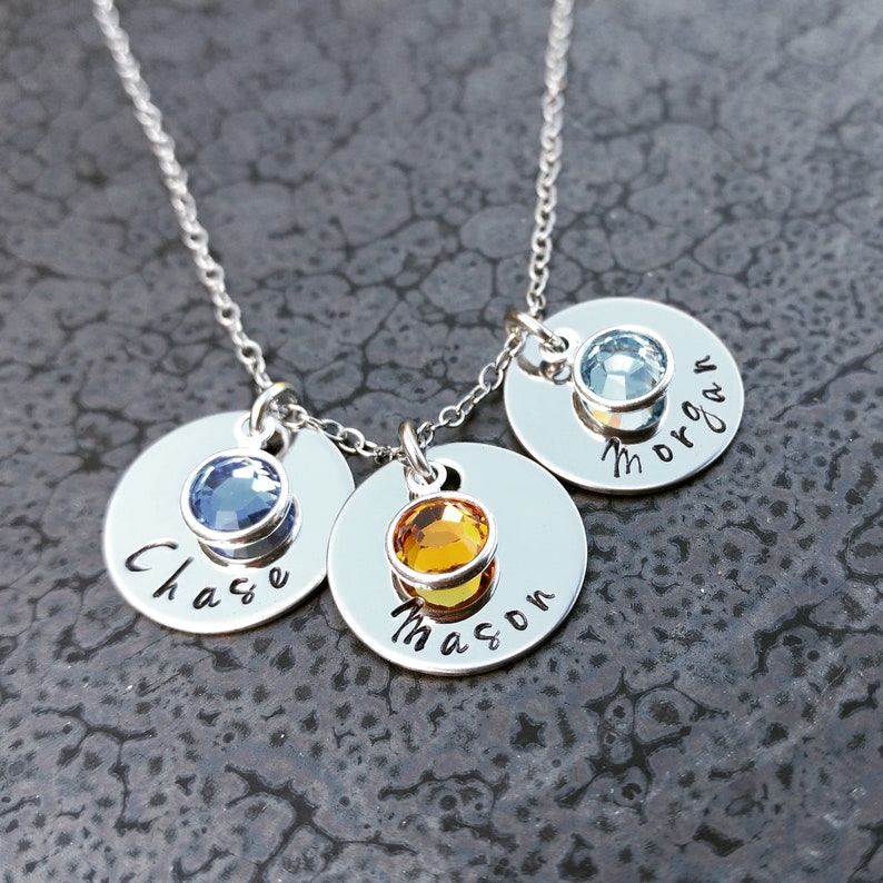 Necklace for Mom Mother's Necklace Personalized Mother's Jewelry With Child's Name And Birthstone 