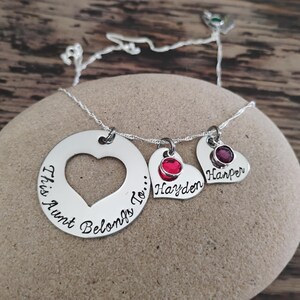 Personalized Promoted To Auntie Necklace Gift, Future Aunt Announcement image 2